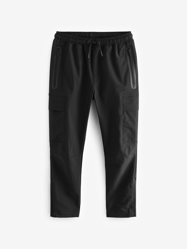 Black Tapered Leg Sporty Cargo Trousers (3-16yrs)