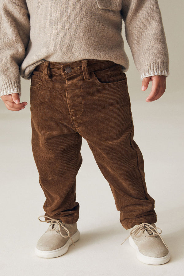 Tan Brown Corduroy Trousers 5 Pack (3mths-7yrs)