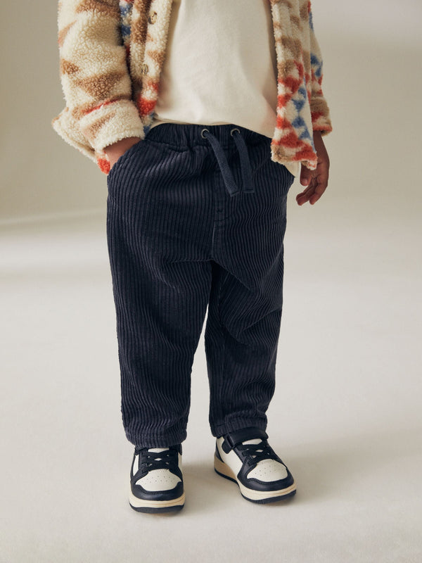 Indigo Blue Corduroy Pull On 100% Cotton Trousers (3mths-7yrs)