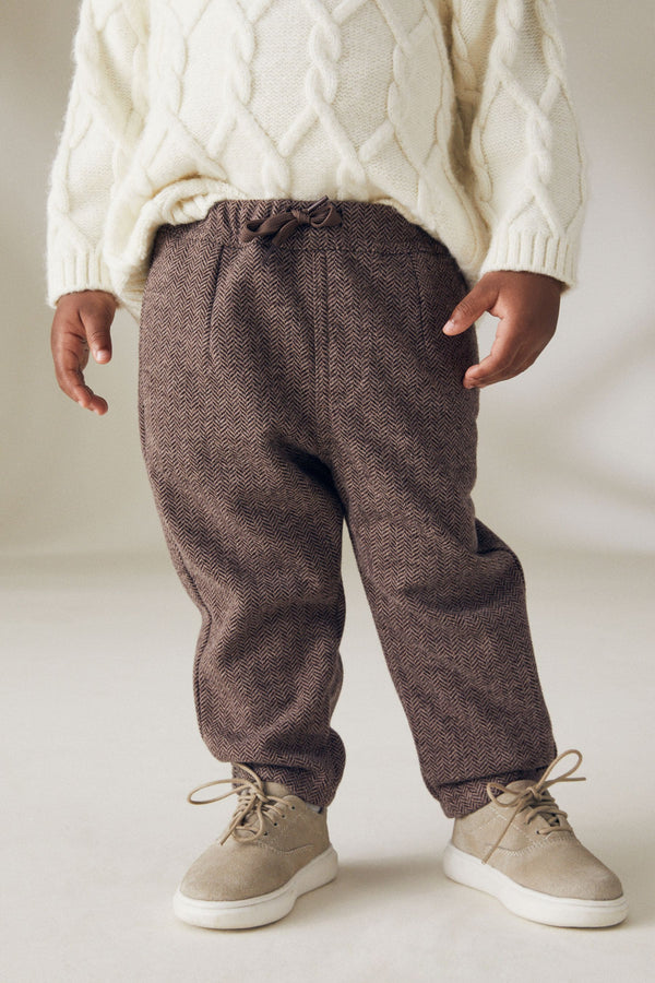 Brown Cosy Pull On Smart Trousers (3mths-7yrs)