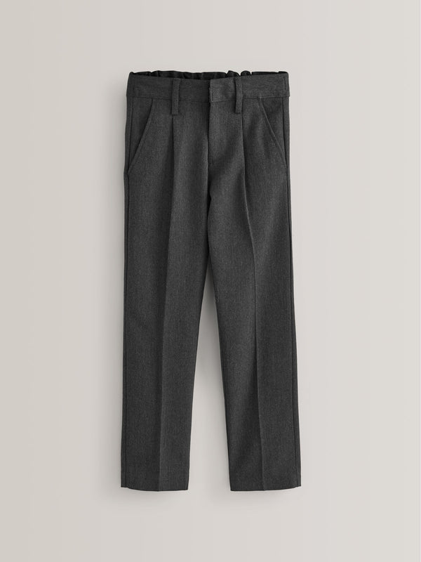 Grey Slim Waist School Pleat Front Trousers (3-17yrs)