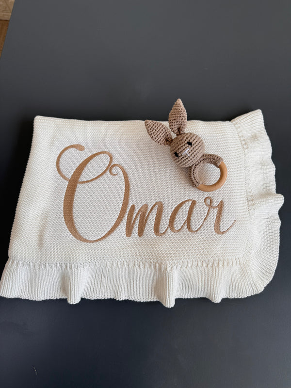 Customized baby knitted blanket(name only)