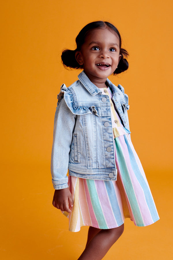 Mid Blue Denim Frill Jacket (3mths-7yrs)