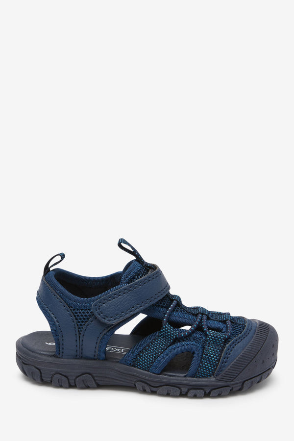 Navy Blue Bump Toe Trekker Sandals