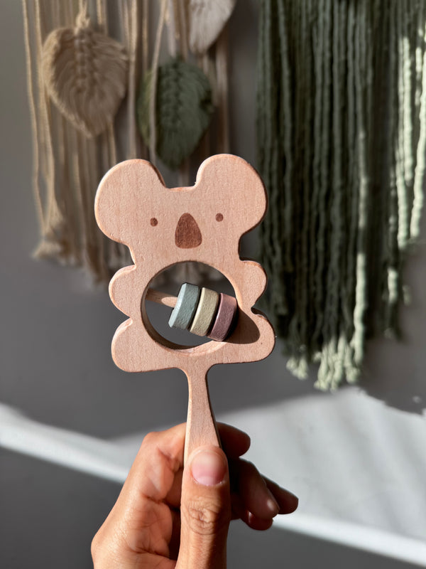 bear  wooden rattle