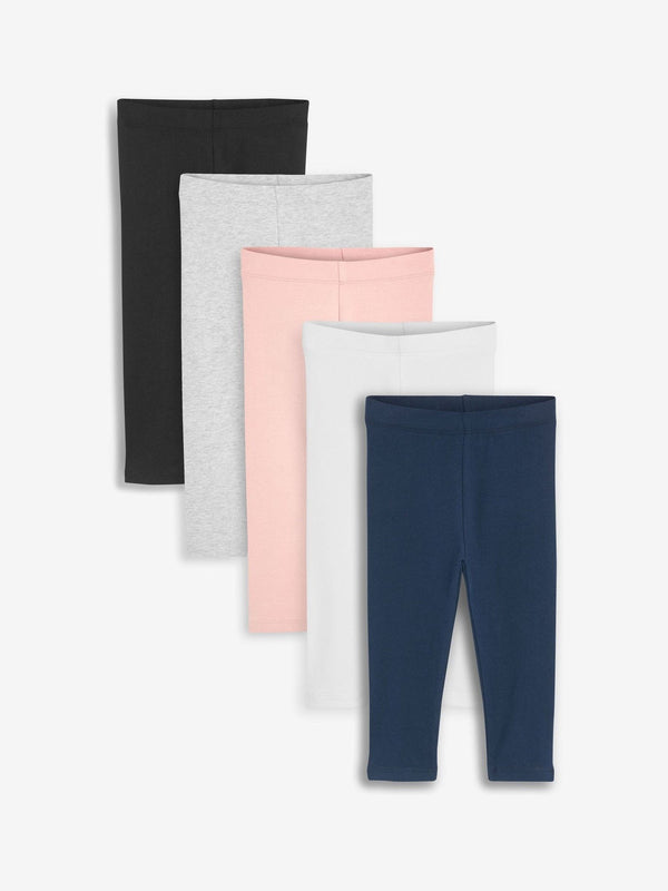 Multi 5 Pack Cotton Leggings (3mths-7yrs)