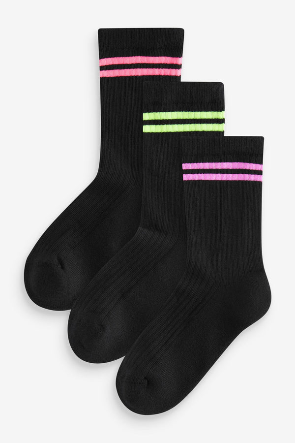 Black Cotton Rich Cushioned Sole Ankle Socks 3 Pack