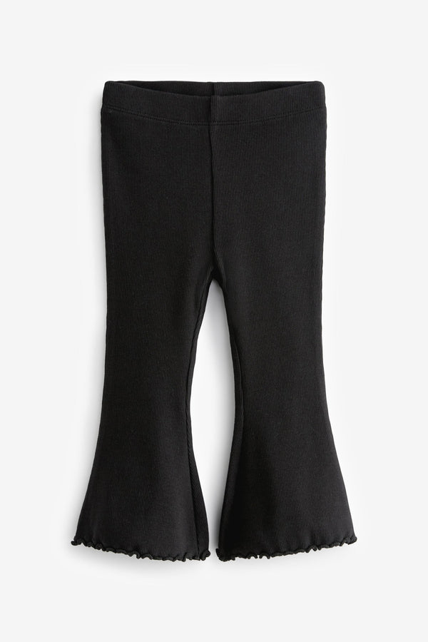 Black Rib Flare Leggings (3mths-7yrs)