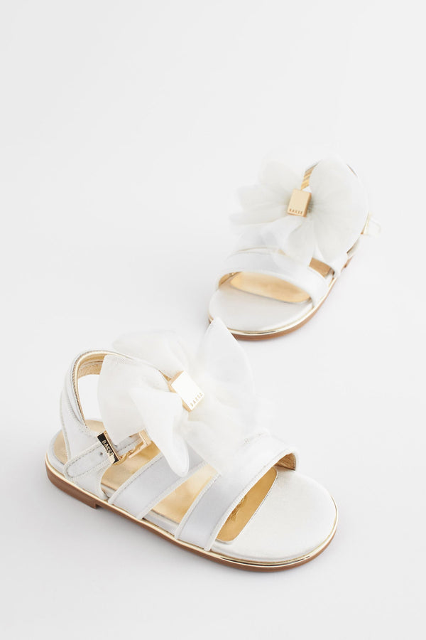 Baker by Ted Baker Girls Satin Sandals with Organza Bow