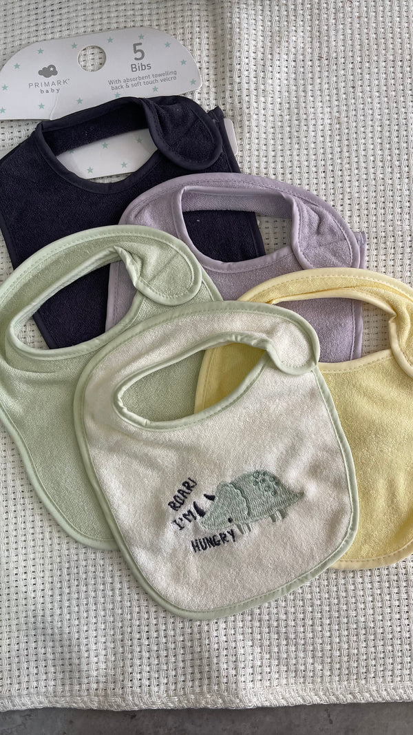 Dino 5 pk bibs