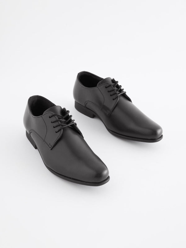 Black Standard Fit (F) School Leather Lace Up Shoes