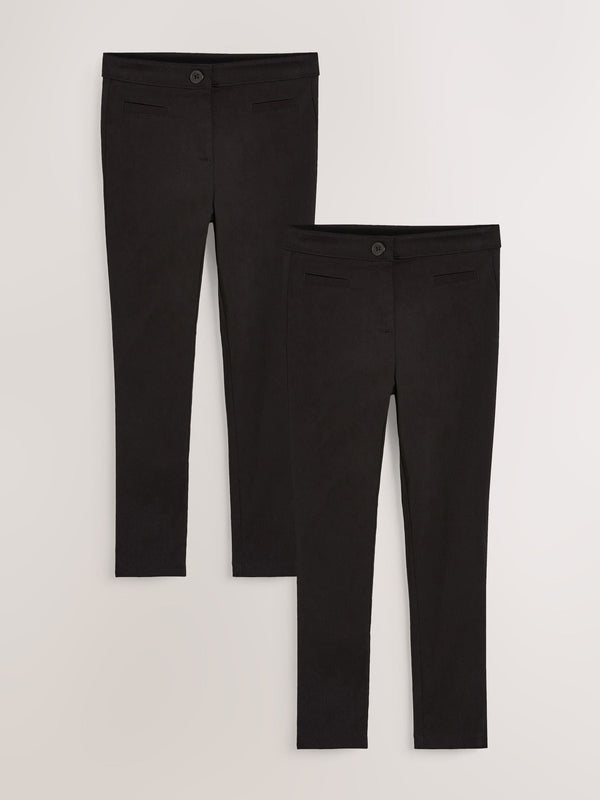 Black Skinny Stretch School Trousers 2 Pack (3-17yrs)