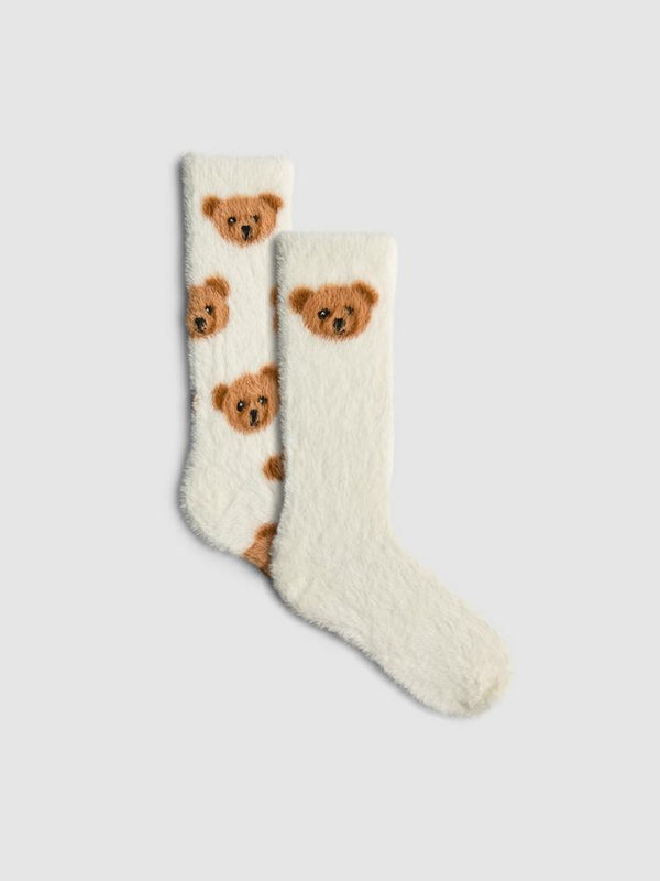Primark Women 2pk Fluffy Bear Crew Socks