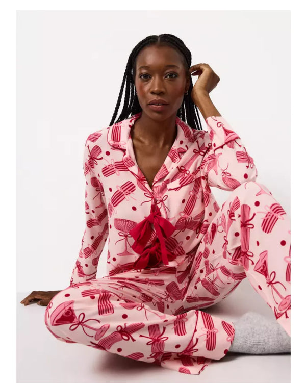 Pink Christmas Cracker Print Pyjama
