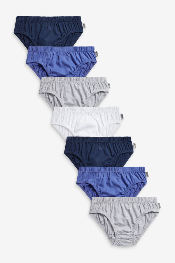 Blue 100% Cotton Briefs 7 Pack (1.5-16yrs)