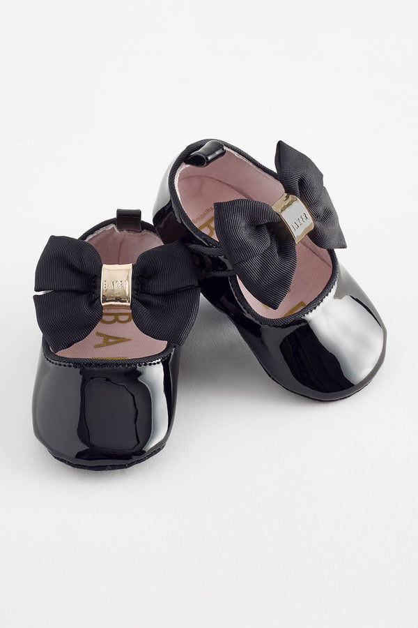 Baker by Ted Baker Baby Girls Mary Jane Black Padders with Bow