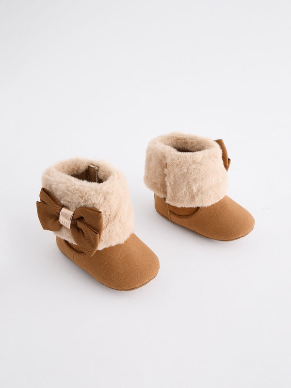 Baker by Ted Baker Baby Girls Faux Fur Trim Padders Boots