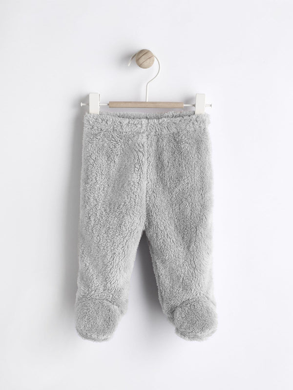 Grey Baby Cosy Bear Fleece Leggings