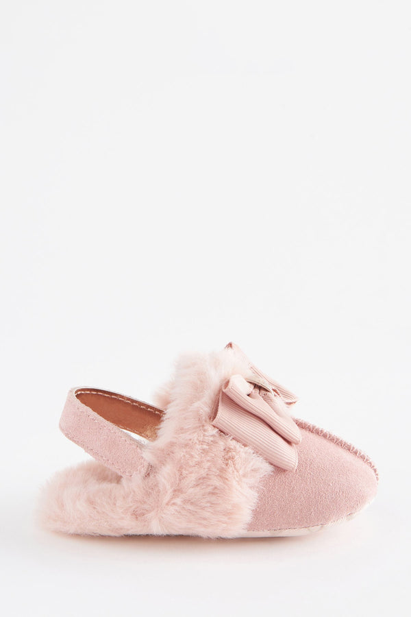 Baker by Ted Baker Baby Girls Pink Fur Padder Mules