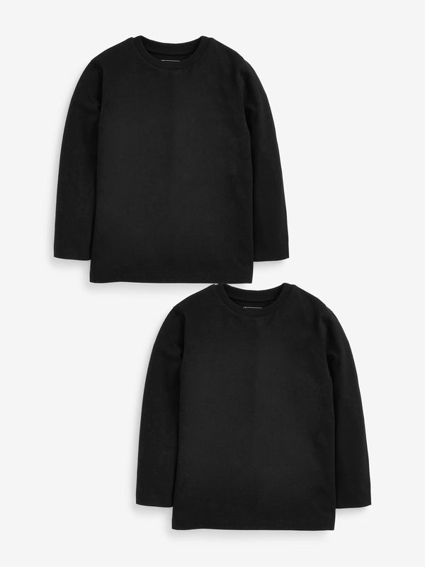 Black 2 Pack Long Sleeve T-Shirts (3-16yrs)