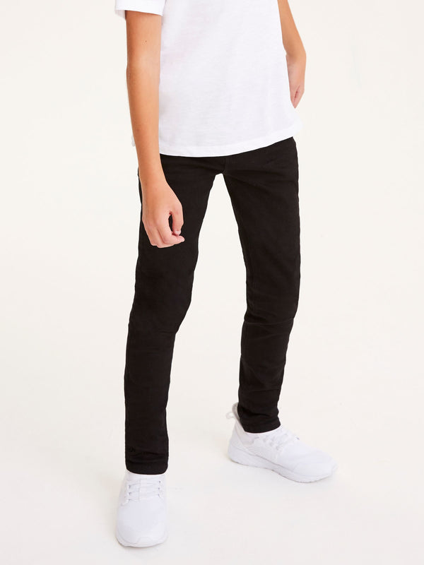 Black Denim Skinny Fit Mega Stretch Adjustable Waist Jeans (3-16yrs)