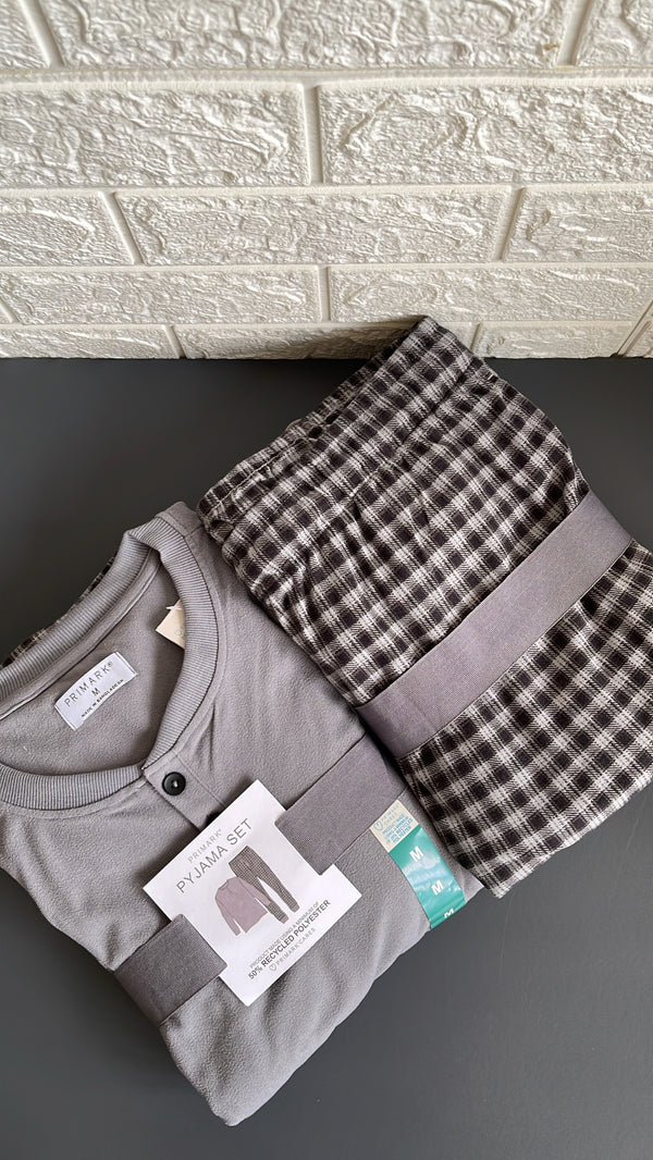 Men’s grey velour pyjamas