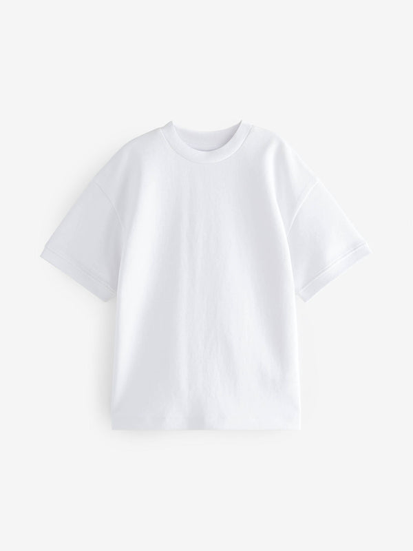 White Relaxed Fit Heavyweight T-Shirt (3-16yrs)