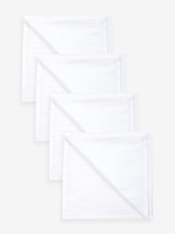 White 100% Cotton Muslin Baby Cloths 4 Pack