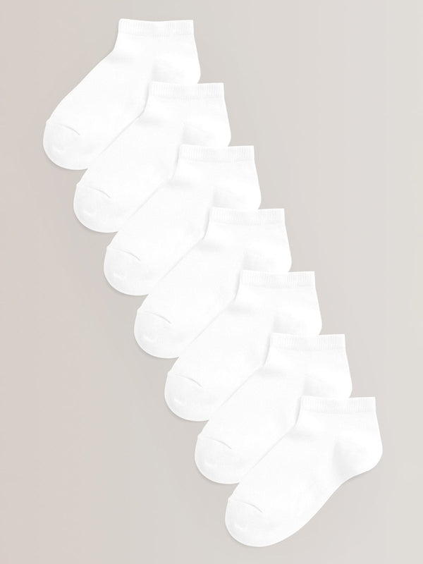 White 7 Pack Cotton Rich Trainer Socks