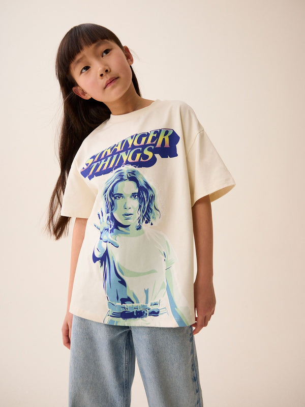 Ecru Stranger Things Oversized License T-Shirt (3-16yrs)
