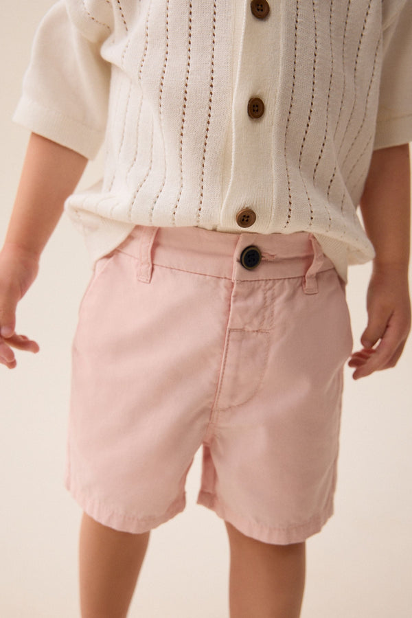 Pink 100% Cotton Chinos Shorts (3mths-7yrs)