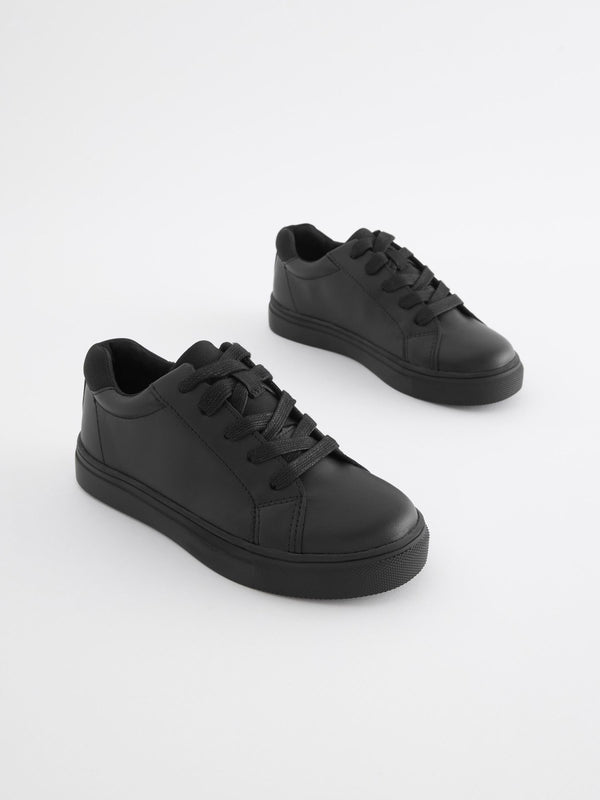 Black Standard Fit (F) Lace Up School Shoes