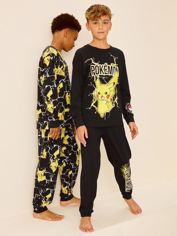 Pokémon Yellow/Black Long Sleeve Pyjamas 2 Pack (4-16yrs)