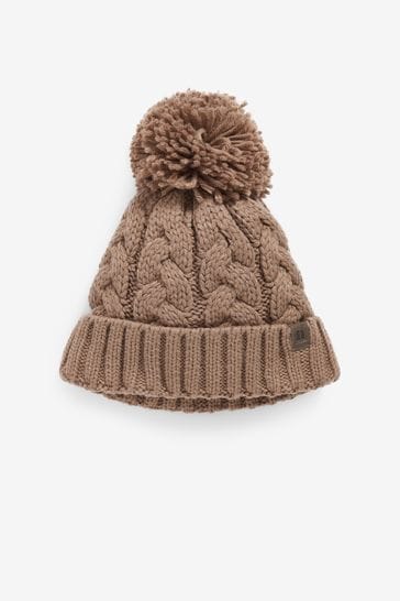 Knitted Cable Pom Hat(immediate)