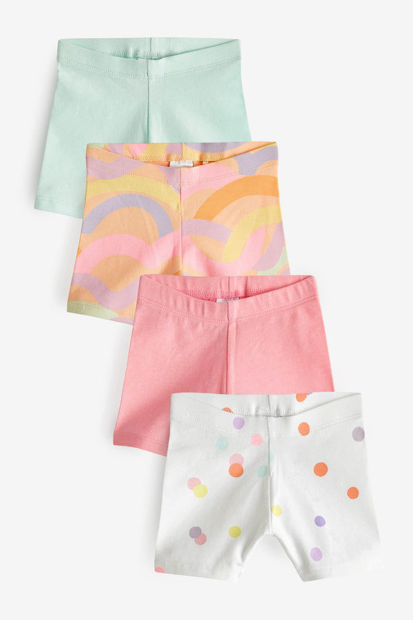 Pink Rainbow Cycle Shorts 4 Pack (3mths-7yrs)