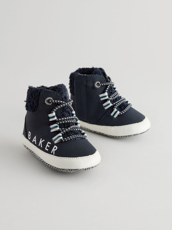 Baker by Ted Baker Boys Navy Borg Trim Boots