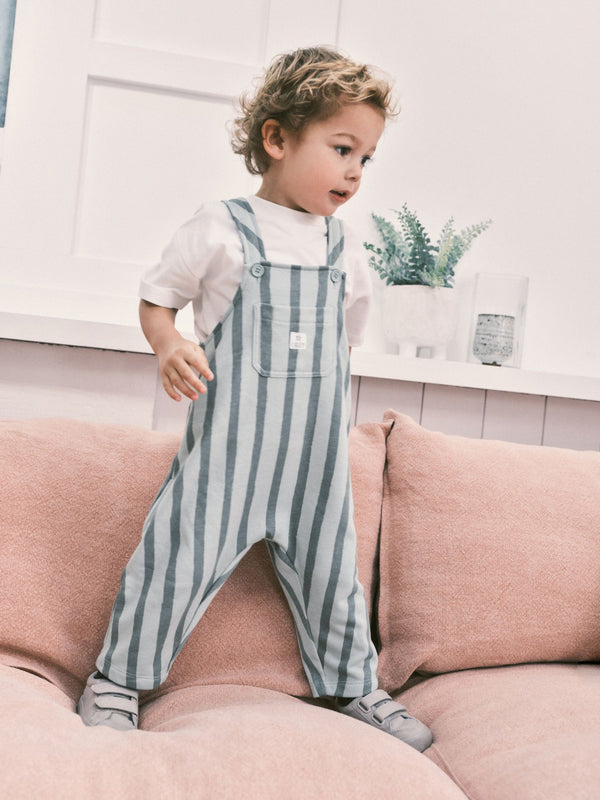 Mineral Green Stripe Dungarees Set (3mths-7yrs)