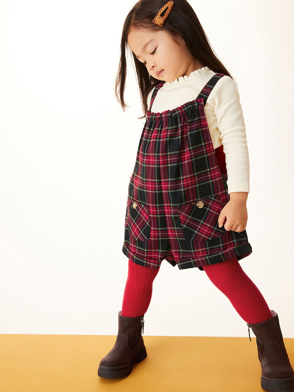 Red Cotton Rich Cable Tights