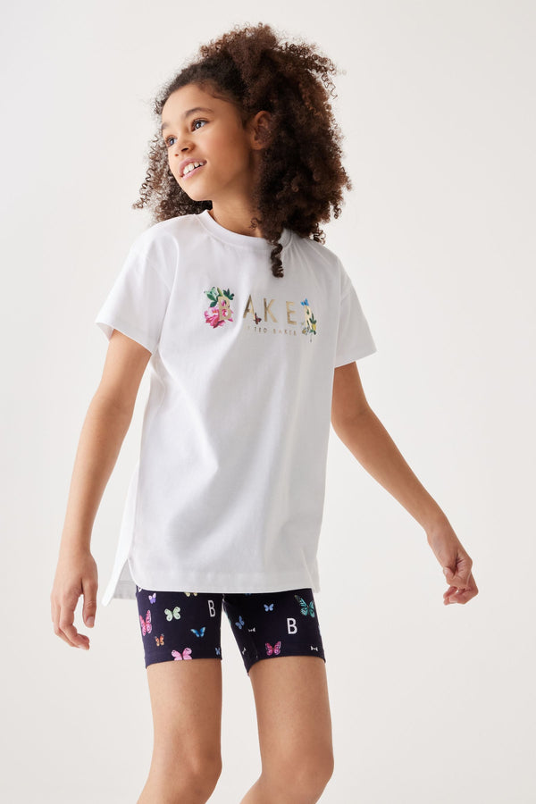 Baker by Ted Baker Navy Butterfly T-Shirt And Cycling Shorts Set