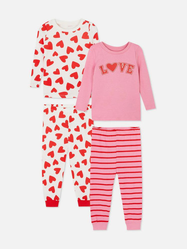Primark Love Hearts 2 pack pyjamas