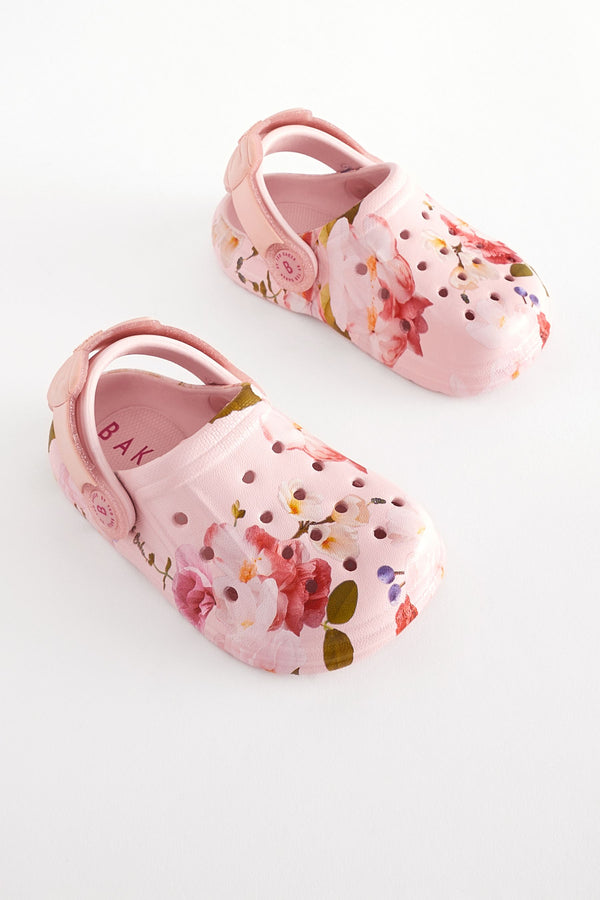 Pink Baker by Ted Baker Girls Clogs with Ankle Strap and Bow