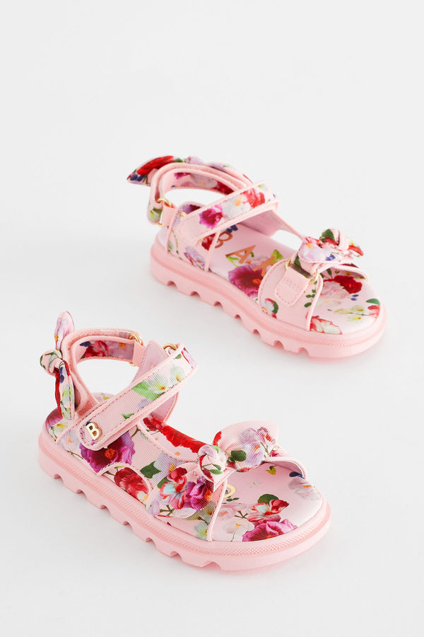 Baker by Ted Baker Girls Pink Sporty Sandals with Bow