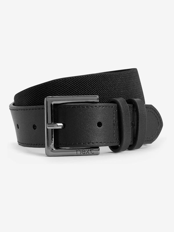 Black Leather And Elastic Belt
