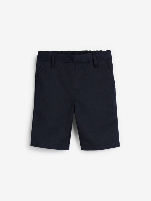 Navy Regular Pull-On Waist Flat Front School Shorts (3-14yrs)
