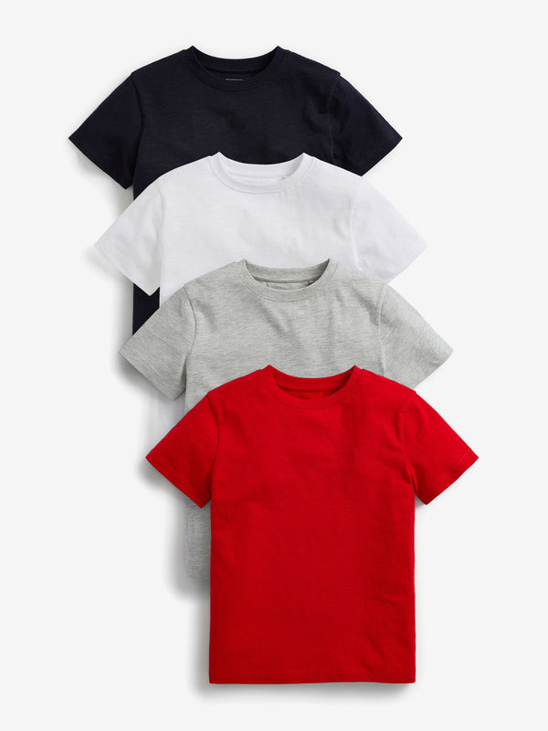 Red/White/Navy Short Sleeves T-Shirts 4 Pack (3-16yrs)