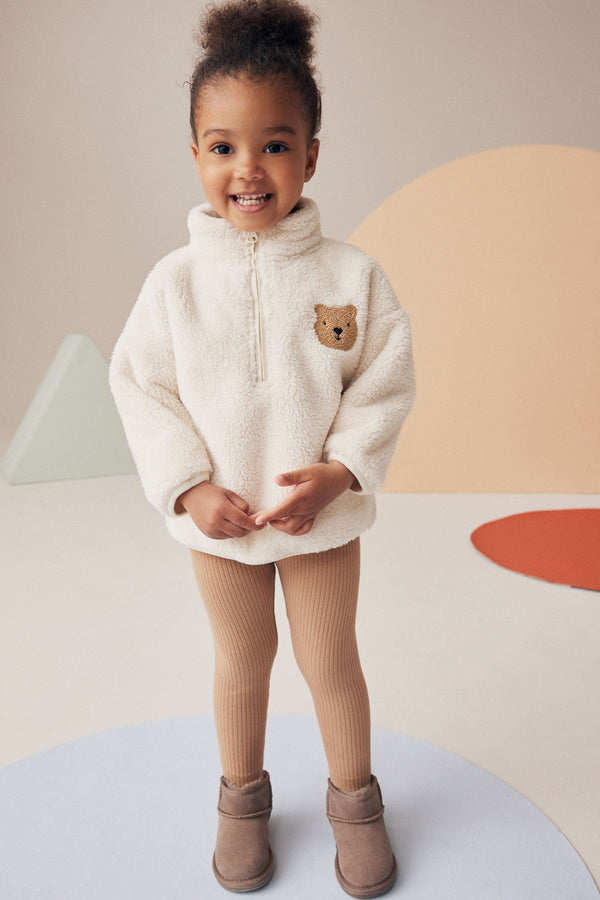 Cream Bear Fleece Sweatshirt & Leggings Set (3mths-7yrs)