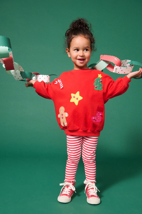 Red Christmas Sweatshirt And Leggings Set (3mths-7yrs)