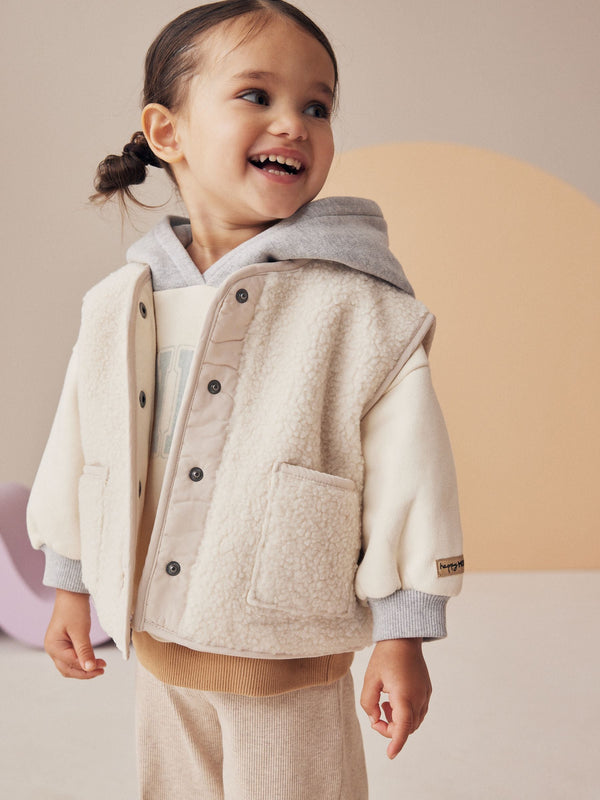 Cream Borg Gilet (3mths-7yrs)