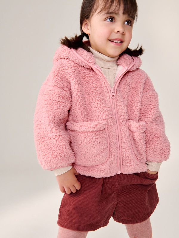 Pink Hooded Zip Fleece Jacket (3mths-7yrs)