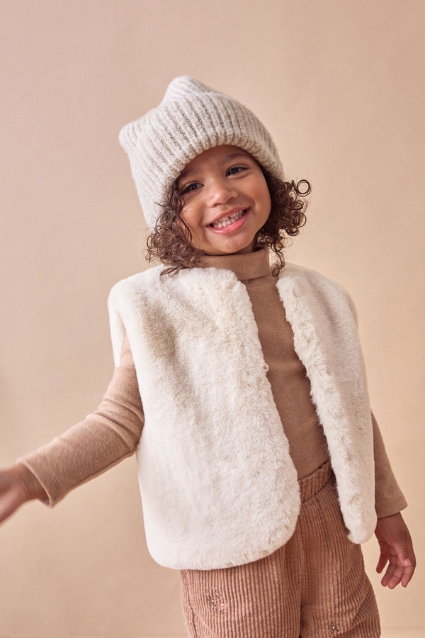 Cream Fur Gilet (3mths-7yrs)